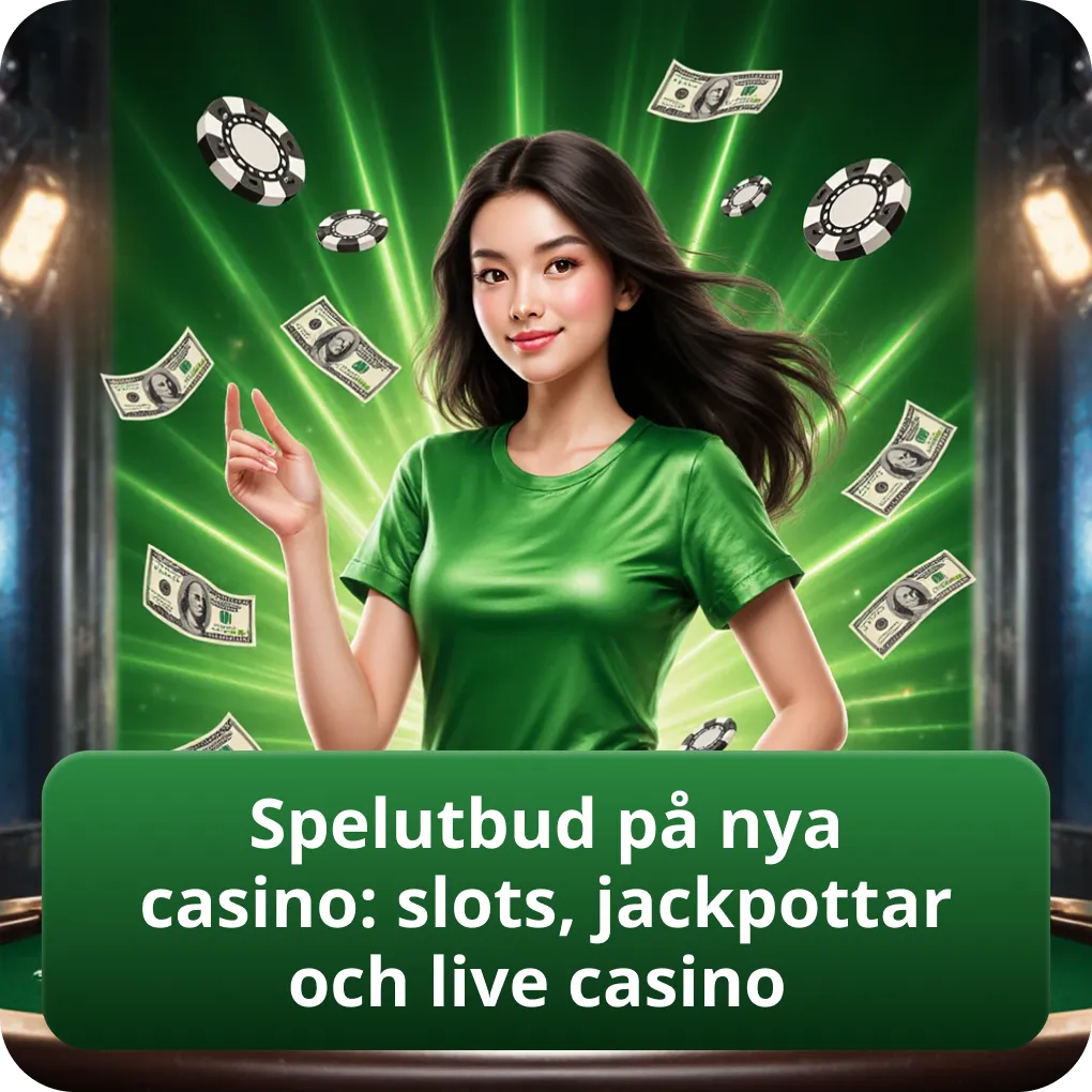 Spelutbud på nya casino: slots, jackpottar och live casino